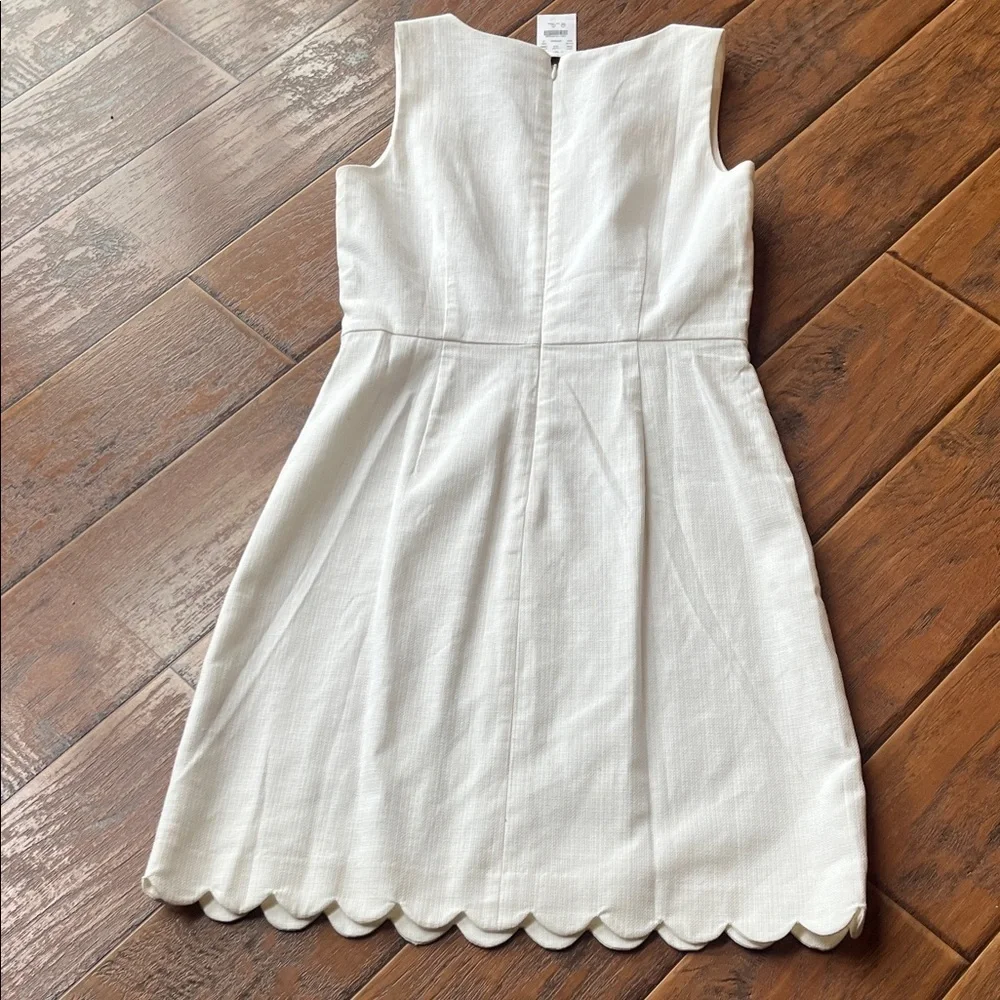 NWT J. Crew Cream Scalloped Mini Dress - Size 2